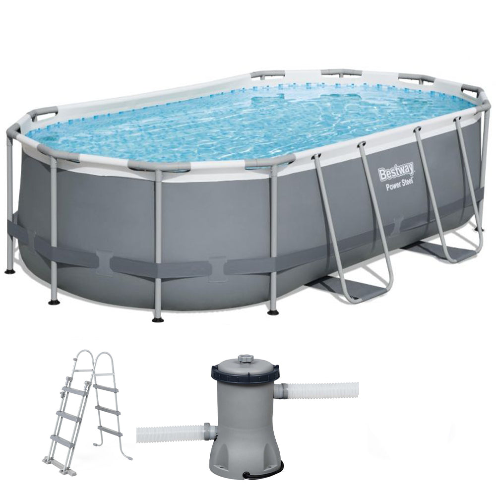 Piscina Fuoriterra Ovale 427x250x100h Power Steel Frame Bestway Piscina Fuoriterra Ovale 427x250x100h Power Steel Frame Bestway